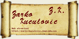 Žarko Kuculović vizit kartica